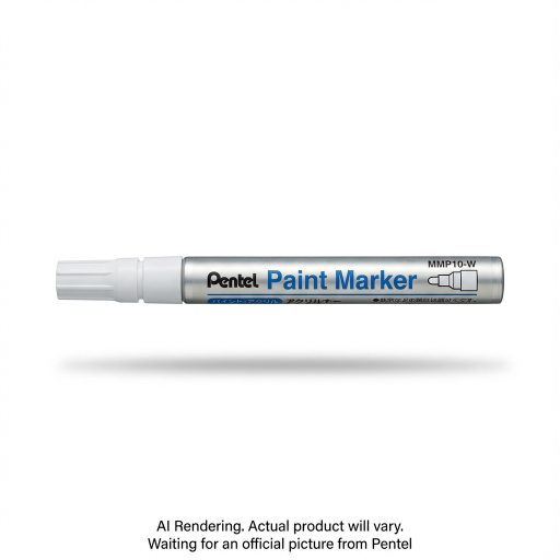 Pentel Paint Marker, Medium Point (4.5mm), Bullet Tip, White Ink