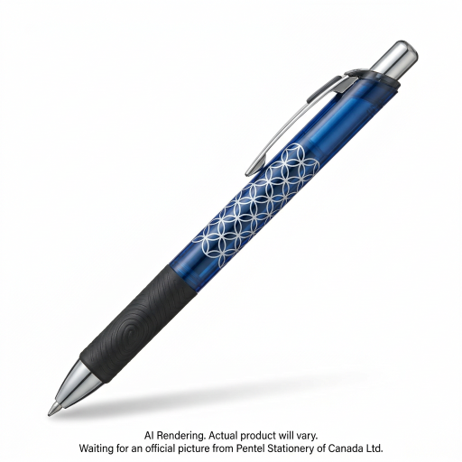Pentel EnerGel Édition limitée Edo-Kiriko #6 (0.5mm) Pointe métallique, Encre bleue