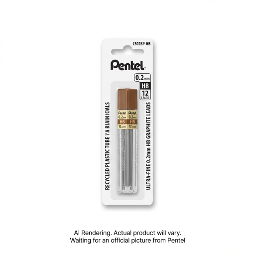 Hi-Polymer Super Lead Refill (0.2mm), HB, 12 Leads per Tube, 1PC Pack