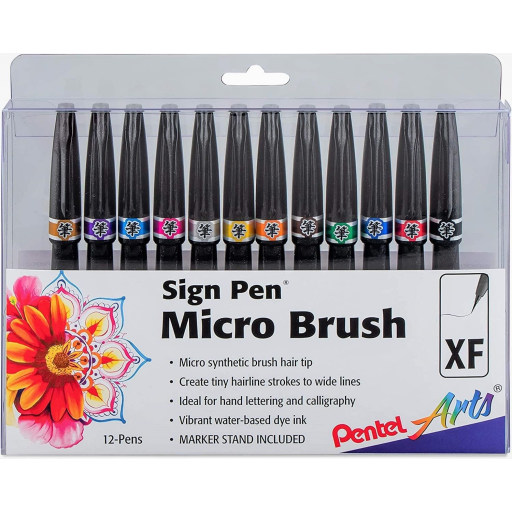 Brush Sign Pen, Assorted Colours, Open Stock Display 144PCS