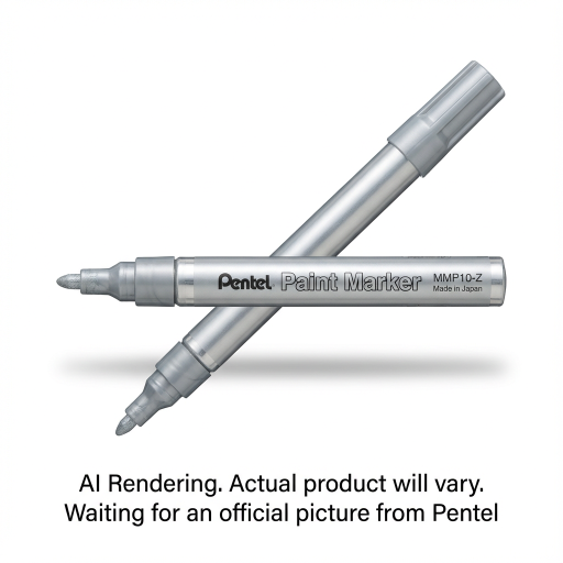 Pentel Paint Marker, Medium Point (4.5mm), Bullet Tip, Silver Ink