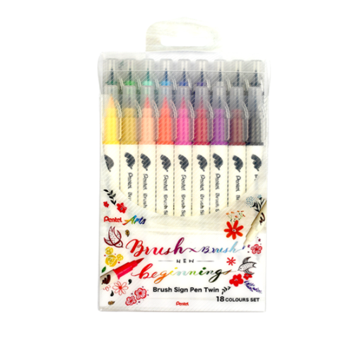 Brush Sign Pen Twin 18 Colour Set