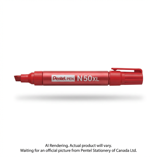 Pentel Pen Permanent Marker, Extra Bold Chisel Tip, Red Ink