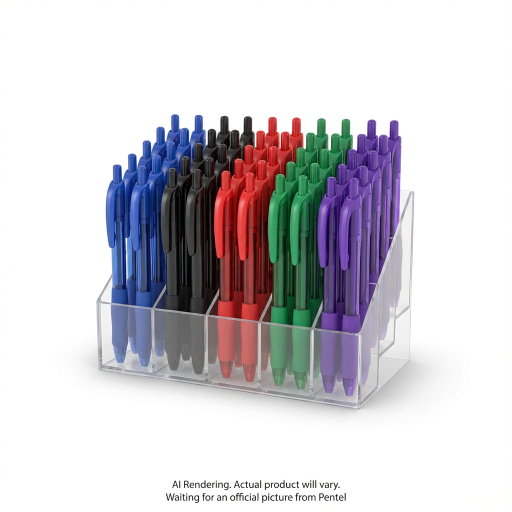 Wow! Ballpoint Pen, (1.0mm), Assorted Ink Colors, Open Stock Display, 72PCS