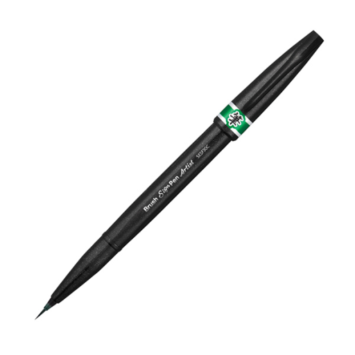 Pentel Arts Brush Sign Pen Artist, Ultra Fine Brush Tip, Green Ink