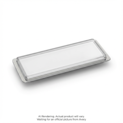 Avery Laser The Mighty Badge® Reusable Name Badge Kit Silver, 1" x 3", 4 badges/box