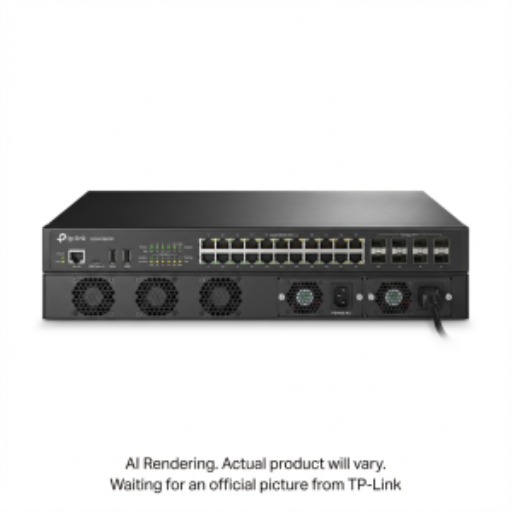 Omada 24-PortGigabit Stackable L3 Managed PoE+ Switch with 4 10GE SFP+ Slots