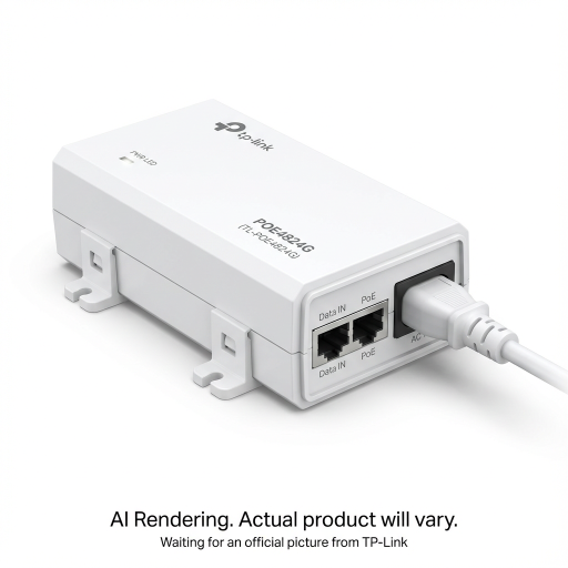 48V 24W Passive PoE Adapter, 2 x 10/100/1000Mbps RJ45 Port, Auto Negotiation/Auto MDI/MDIX, 1 x 48VDC PoE por