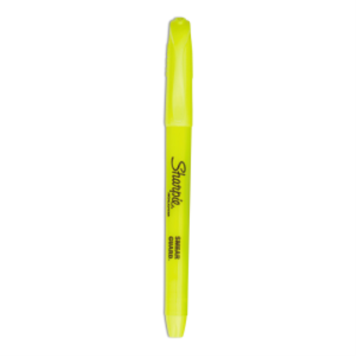 Sharpie Pocket Highlighter, Narrow Chisel Tip, Yellow - 1 Unit
