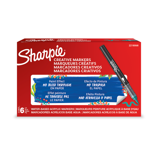 Sharpie Creative Marker, Water-Based Acrylic Marker, Brush Tip, Emerald Green, 1 Unit