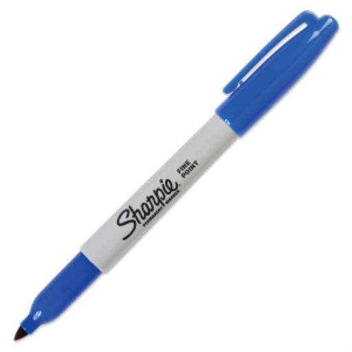 Sharpie Permanent Marker, Fine Point, Blue, 1 Unit