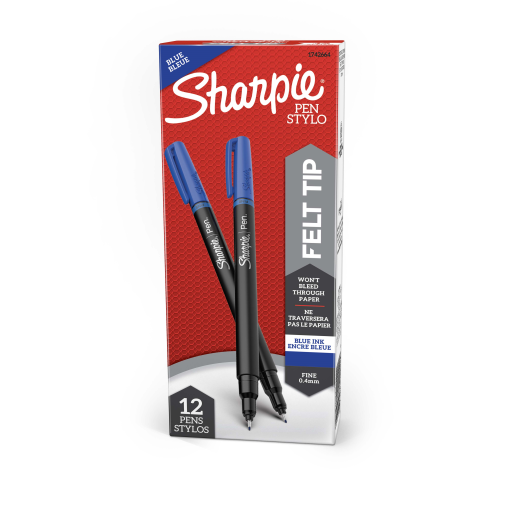 Sharpie Pen, Felt Tip, Fine Point (0.4 mm), Blue, 1 Unit