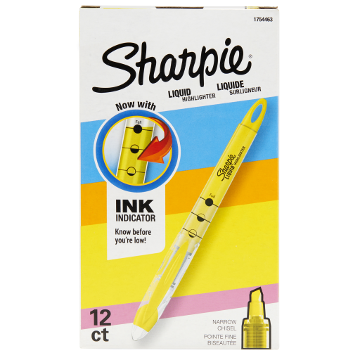 Sharpie Liquid Highlighter, Chisel Tip, Yellow, 1 Unit
