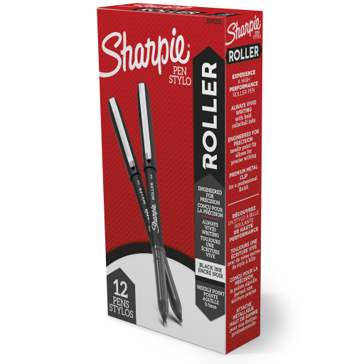 Sharpie Rollerball Pen, Needle Point (0.5 mm) Precision Pen, Black Ink, 1 Unit