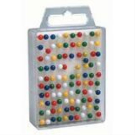 Map Pins Assorted Colours, 100/Box / Couleurs assorties 100 par boîte