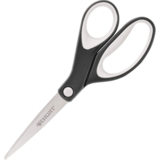 KleenEarth® 8” Straight Soft Handle Scissors - Black / Ciseaux poignée douce droite KleenEarth®, 8 po - noir