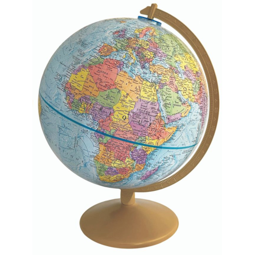 Globe terrestre de bureau bleu Explorer 12"/30 cm de diamètre avec socle et demi-méridien en métal