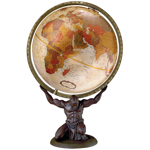 Globe de bureau Atlas 12"/30 cm de diamètre, finition océanique bronze métallique (anglais)