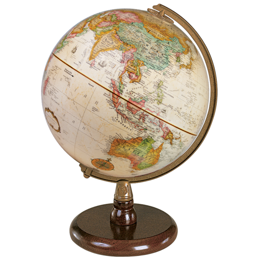 Quincy, globe terrestre de bureau de 22,9 cm de diamètre, finition océan antique