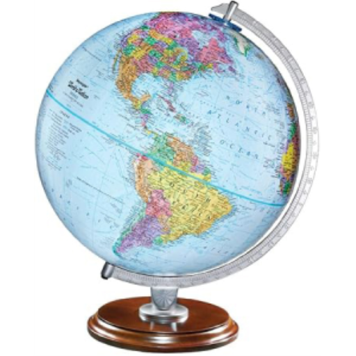 Replogle Student Globe 12"/30Cm Diameter Blue Ocean Desk Globe With Metal And Semi-Meridian (English)