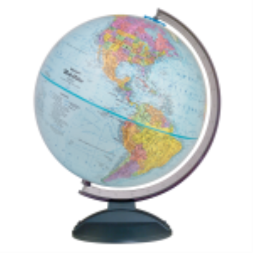 Globe de bureau Traveler, 30 cm de diamètre, bleu océan (Anglais)