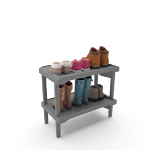 (CUSMA form attached) Rakabot Plastico 2 tier affordable water and mud collecting shoe and boot rack that stores 4 pairs. Stackable to 6 tier. Sturdy plastic easy to clean. Light grey color. Made In Canada Invention.
