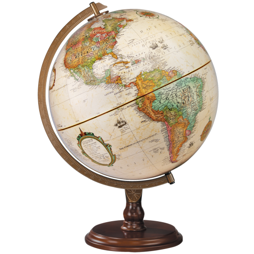 Globe de bureau antique Lenox de 12 po/30 cm de diamètre (océan français)