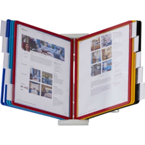 DURABLE Desktop Reference System, 10 Double-Sided Panels, Letter-Size, Assorted Colors, INSTAVIEW Design (561200)