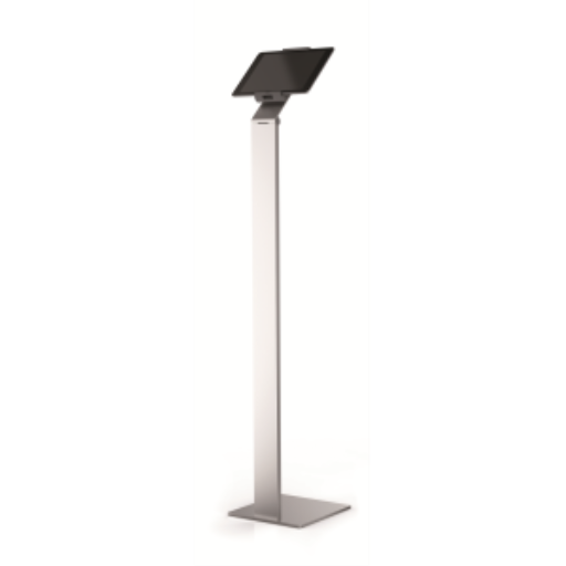 DURABLE Tablet Floor Stand 47.5 Inches Tall (for Tablets 7-13 Inches, 360 Degree Rotation with Anti-Theft Device) Silver/Charcoal (893223)