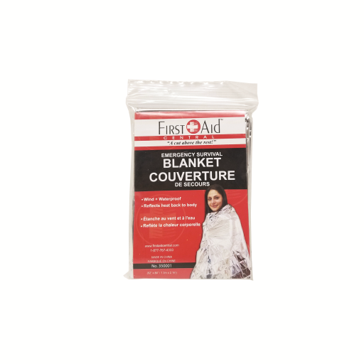 Emergency Aluminum Blanket, Gray, Mylar, 52"x84"