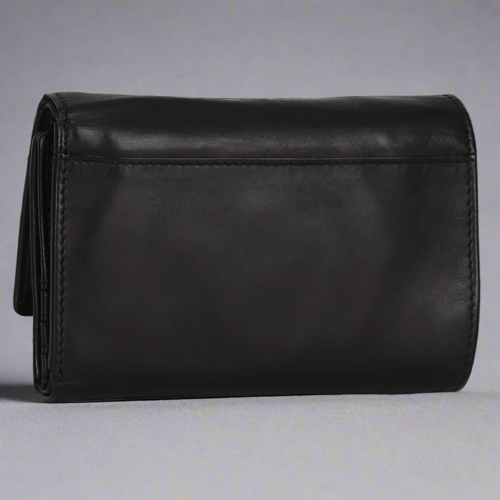 Portefeuille en cuir carré à patte MET pour femme