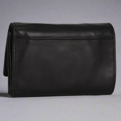 Portefeuille en cuir carré à patte MET pour femme