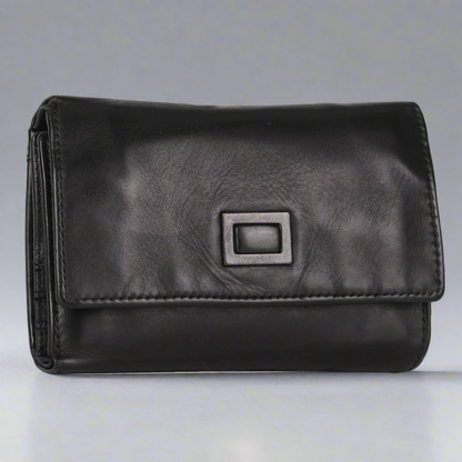 Portefeuille en cuir carré à patte MET pour femme
