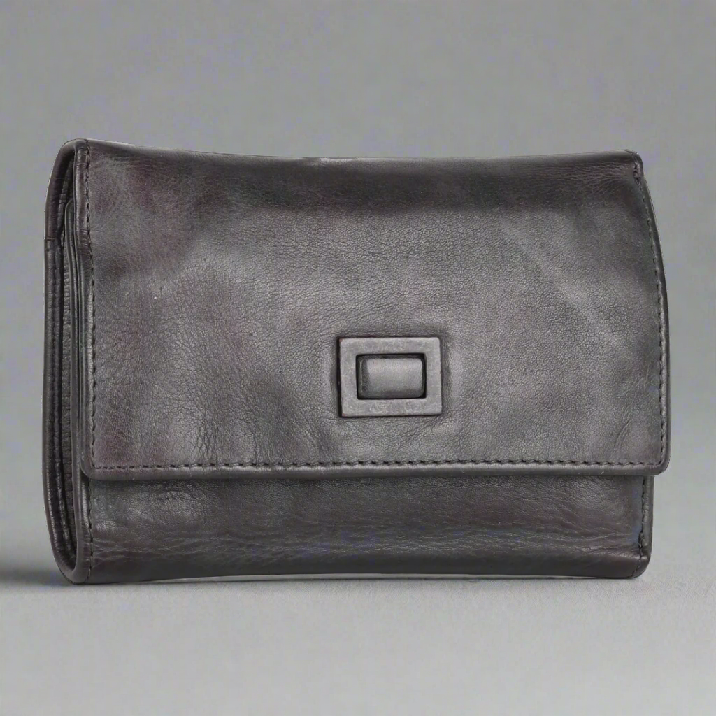 Portefeuille en cuir carré à patte MET pour femme