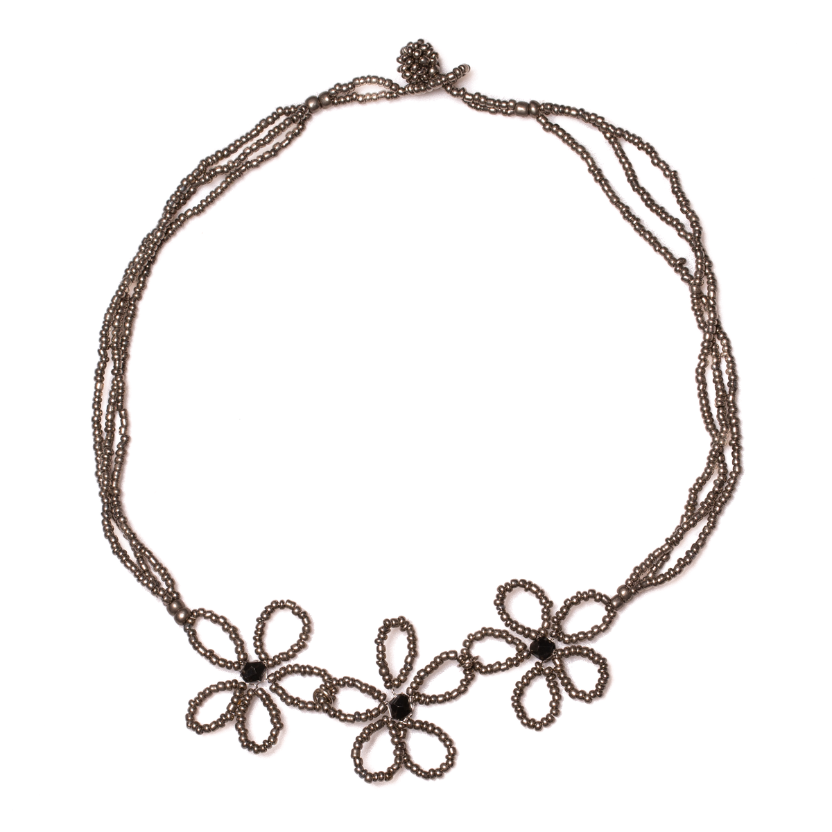 Collier de fleurs en perles