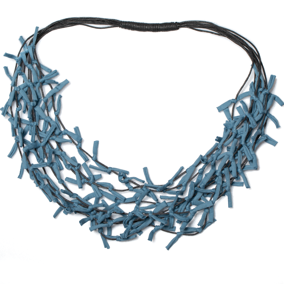 Multi Strand Knotted Fabric Necklace