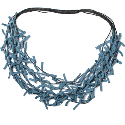 Multi Strand Knotted Fabric Necklace