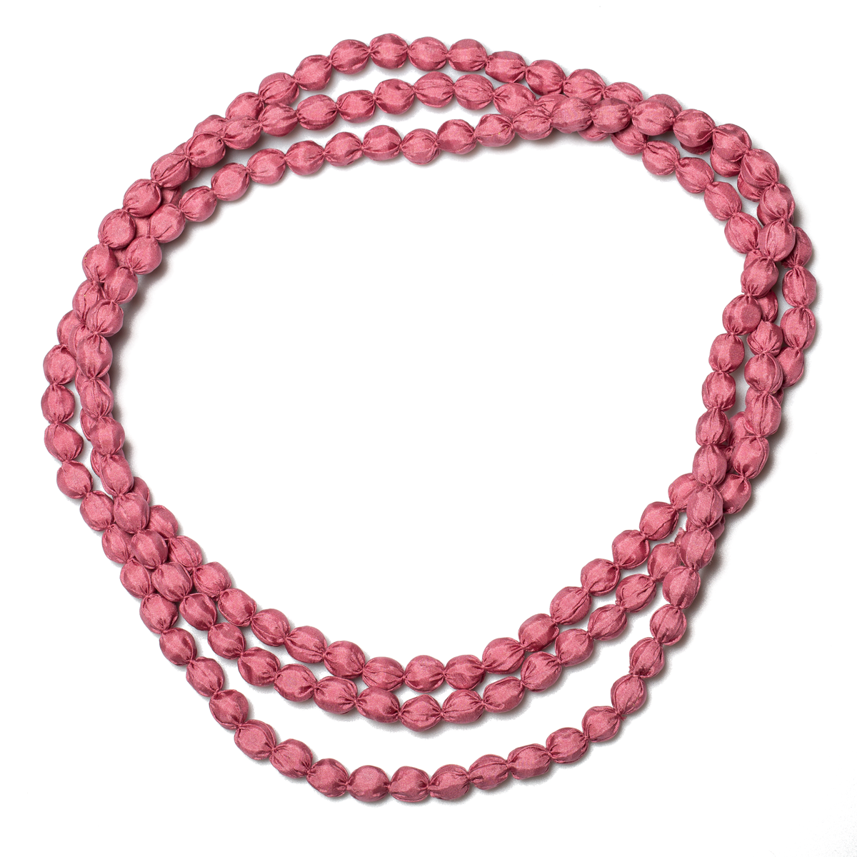 Extra Long Fabric Ball Necklace
