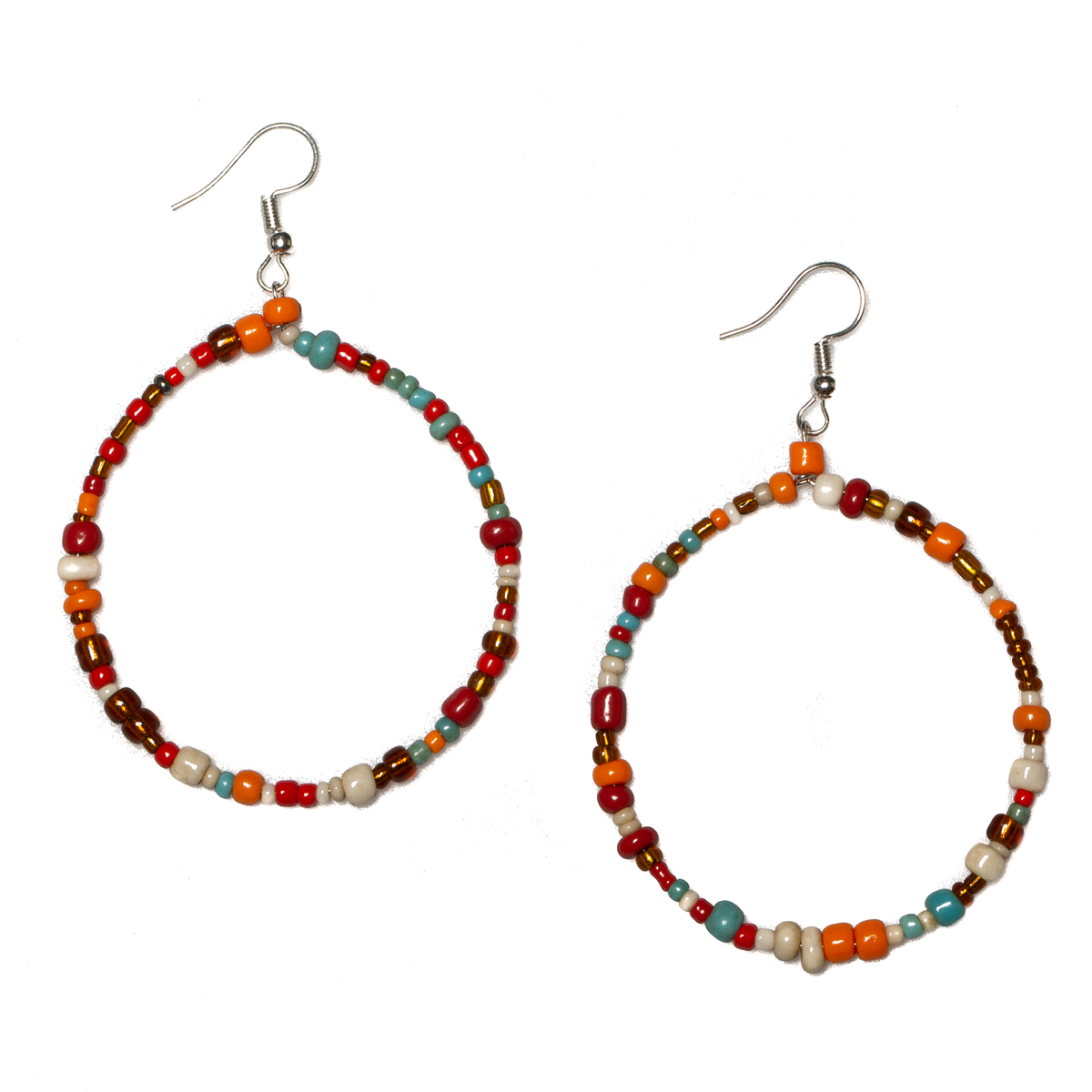 Boucles d'oreilles créoles perlées