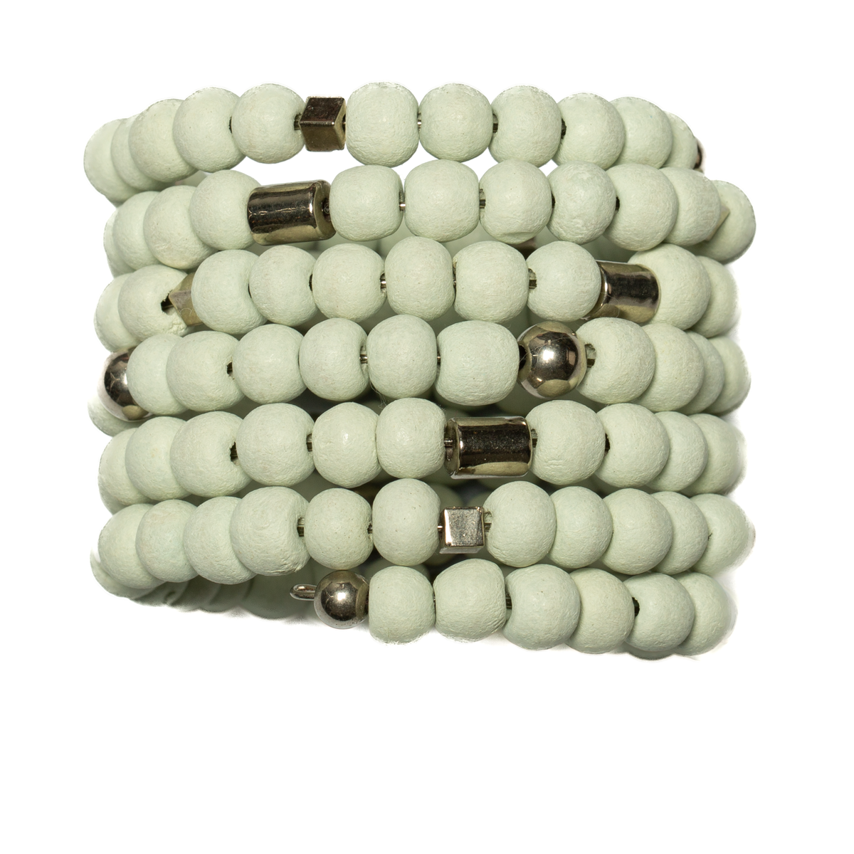 Chunky Wooden Bead Spiral Bracelet