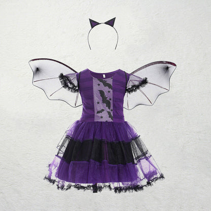 Kids Halloween Witch Costume – Girls Magical Princess Dress with Witch Style