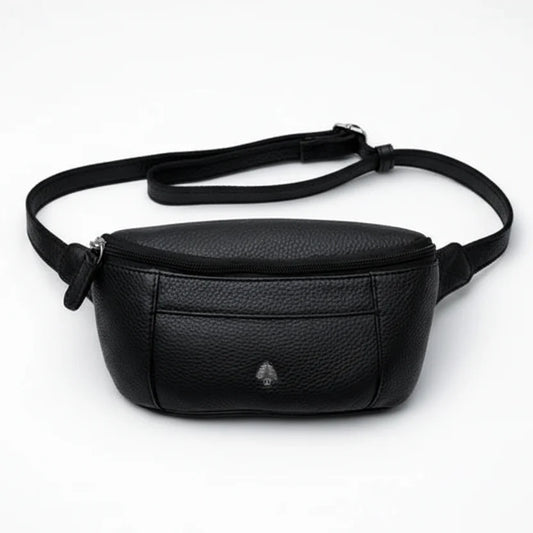 Greenwood Leather Belt Bag. Premium Top-Grain Leather Waist Pack & Crossbody Sling