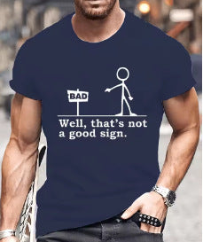 Mens Printed Casual Comfort Short-Sleeve Top