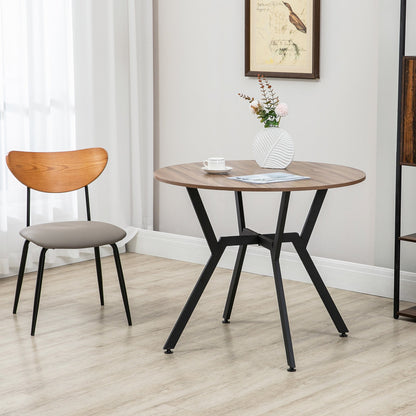 Table de salle à manger ronde Ainsley de 35" avec cadre en acier-Brun