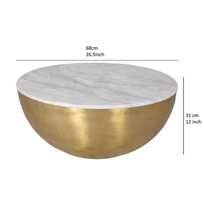 Table basse Lia en laiton et marbre