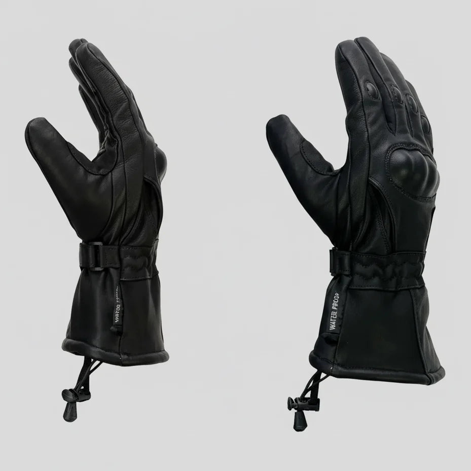 Open Road Men's Armored Gauntlet Leather Motorcycle Gloves