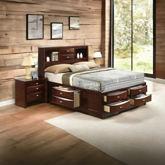 Neend Multi Drawer Storage Platform Bed - Espresso