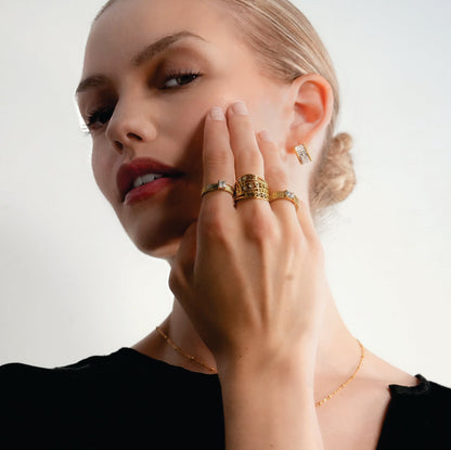 Bague empilable BUENA multi-bandes avec zircone