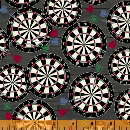 Windham Fabrics - Man Cave - Darts on Black