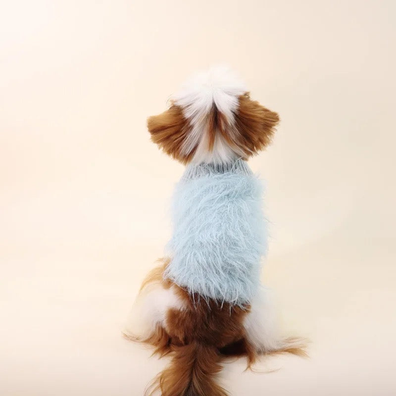 SkyCloud Fuzzy Dog Sweater | Cozy Plush Dog Sweater